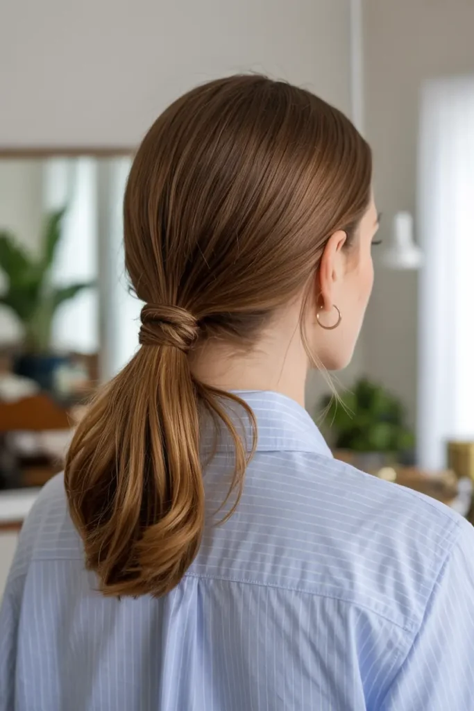 6. Low Twisted Ponytail