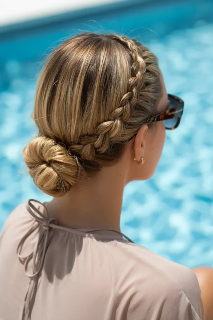 7. Low Braided Bun