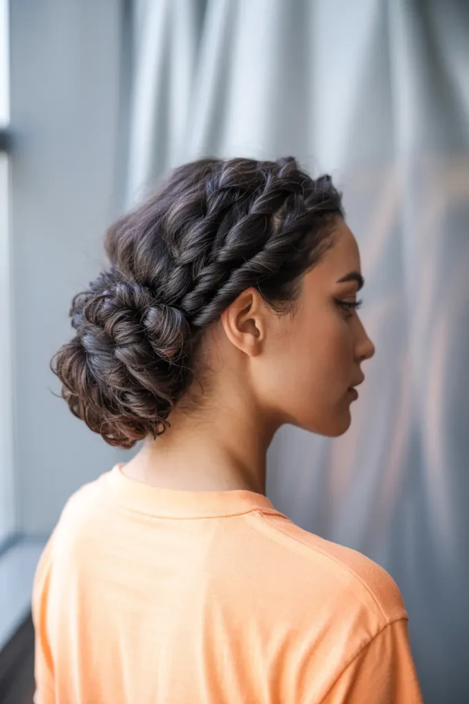 30 Easy & Stylish Hairstyles for Frizzy Hair That Actually Work 13 7. Twisted Low Bun