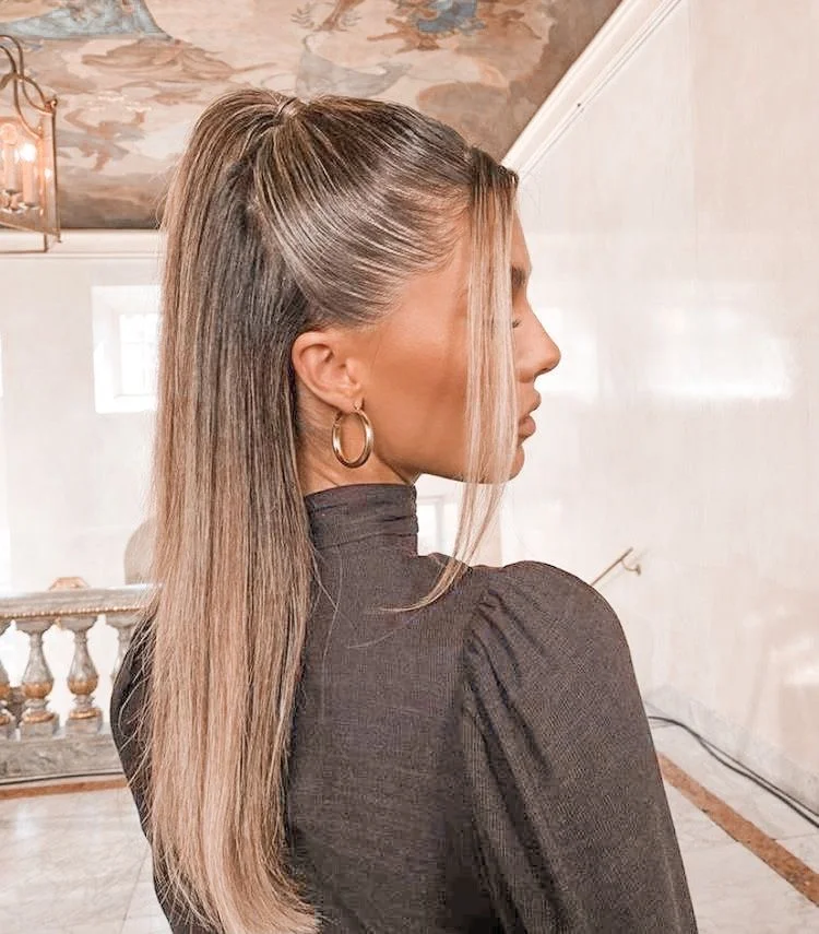 Slicked-Back Half-Up