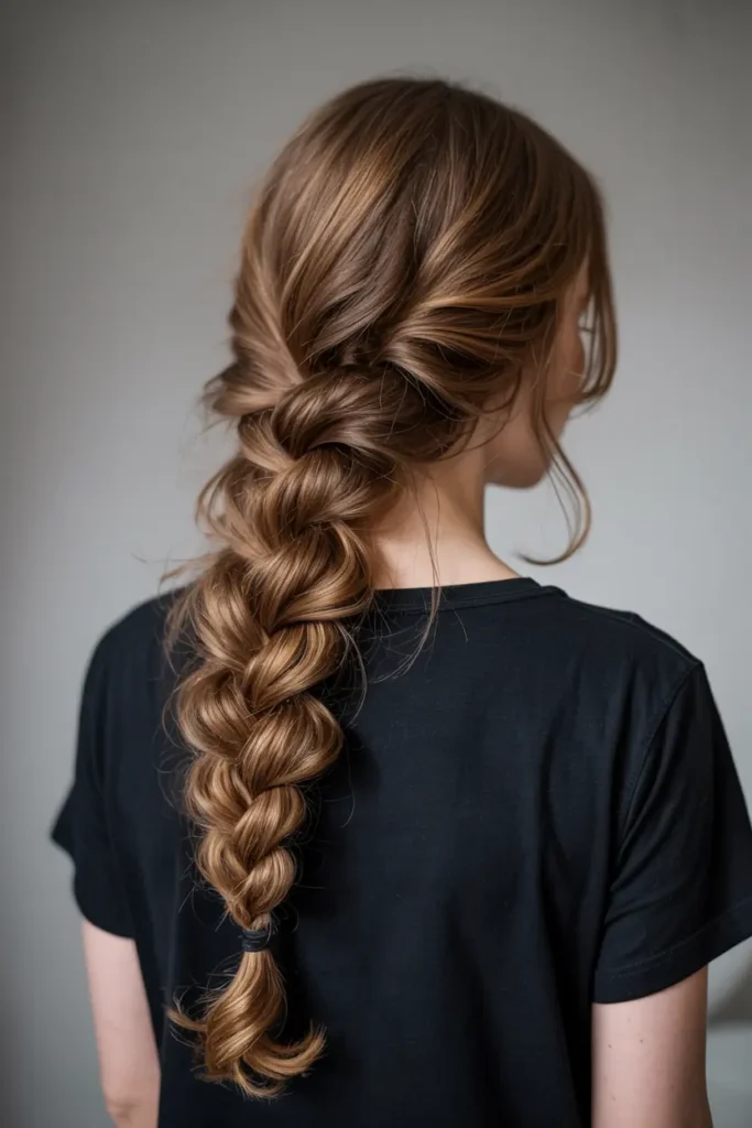 8. Messy Braid with Loose Strands