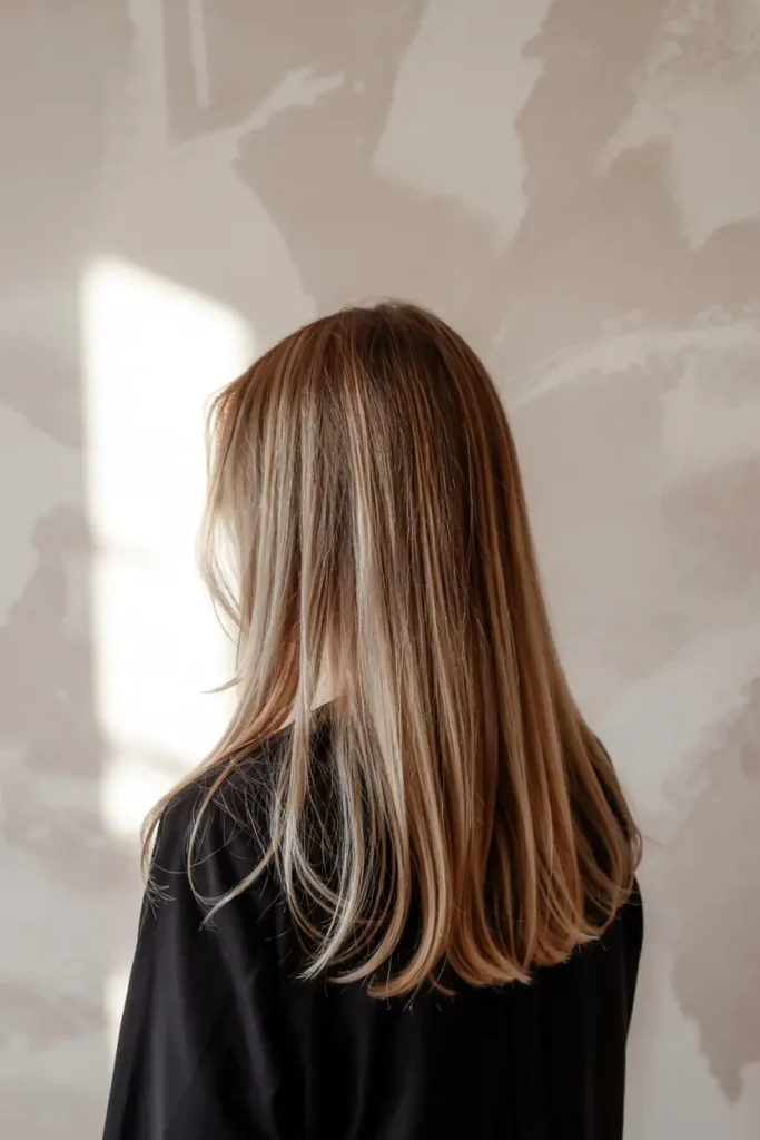 9. Ash Blonde Balayage with Lowlights