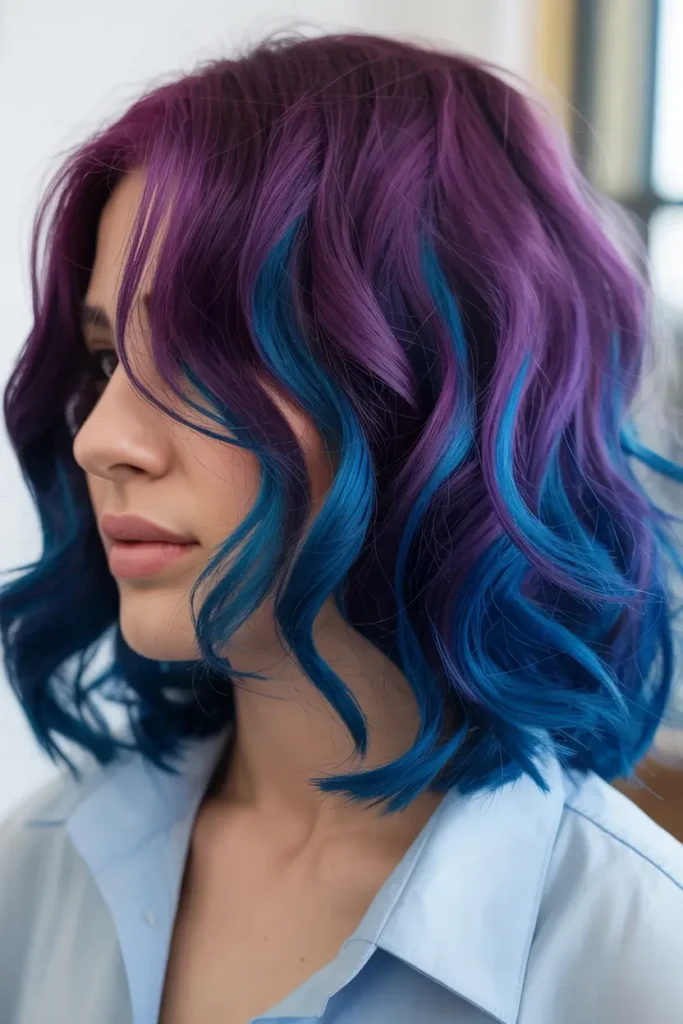 9. Blue and Purple Peekaboo Layers