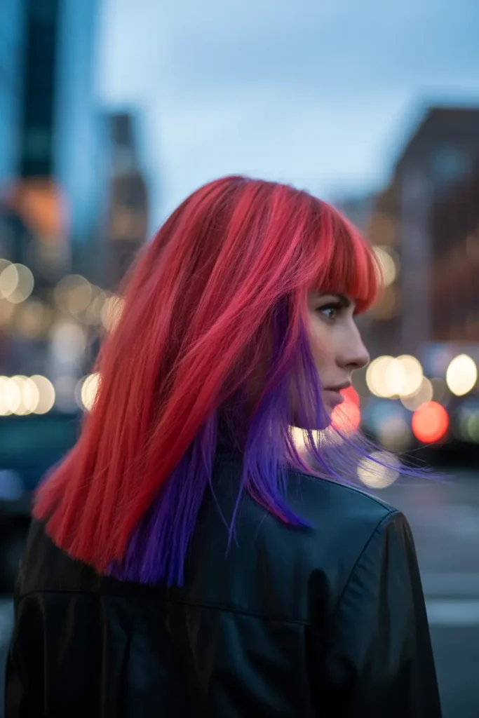 9. Red and Purple Peekaboo Layers