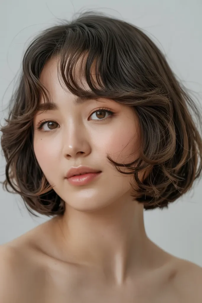 10. Korean C Curl Bob Haircut