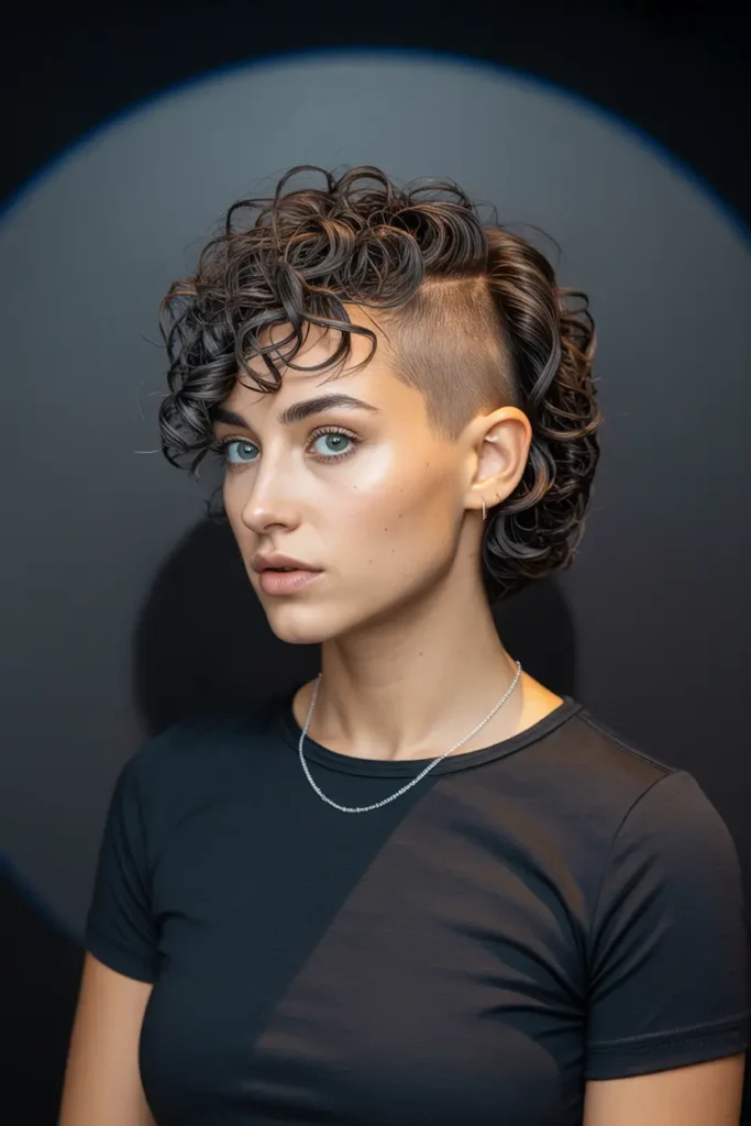 13. Curly Short Mullet