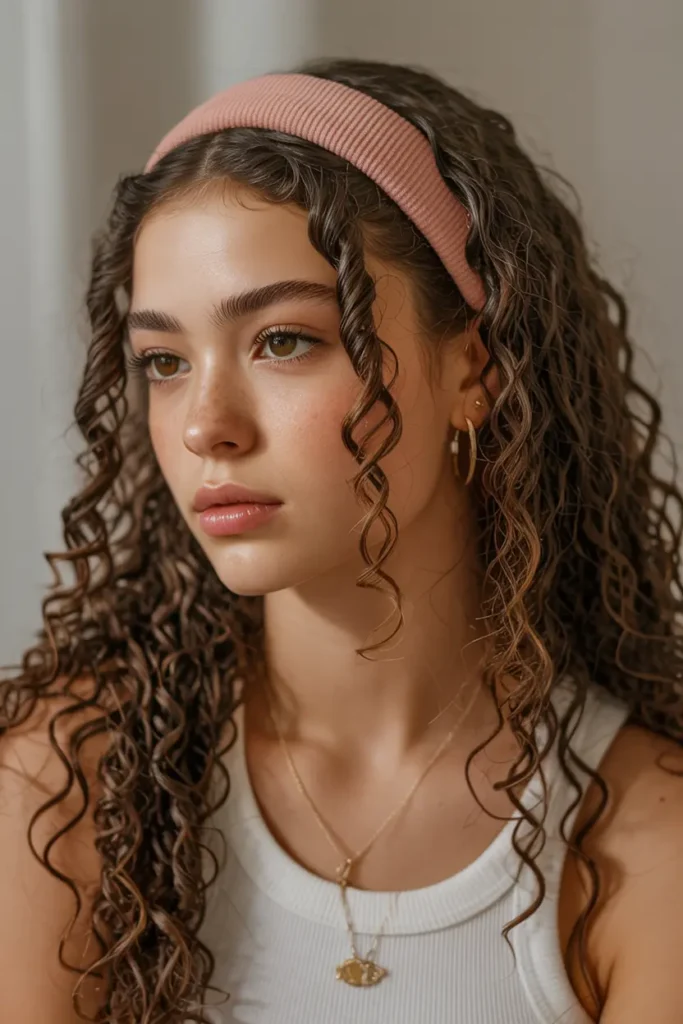 13. Defined Curls with Headband