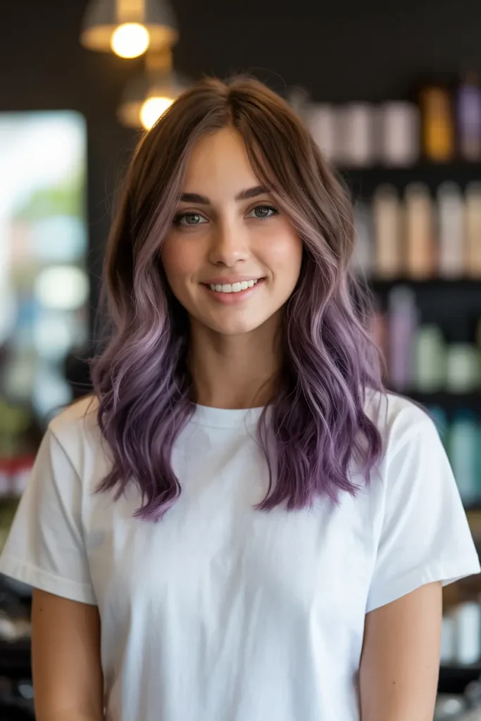 13. Face Framing Violet Highlights