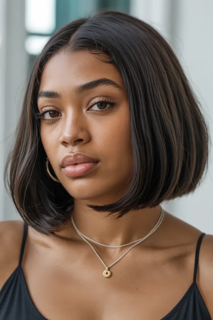 13. Middle Part Relaxed Bob