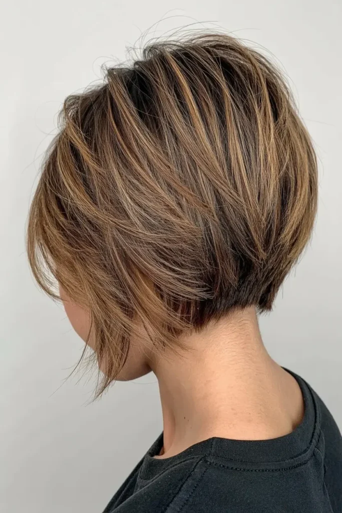 13. Razored Stacked Bob