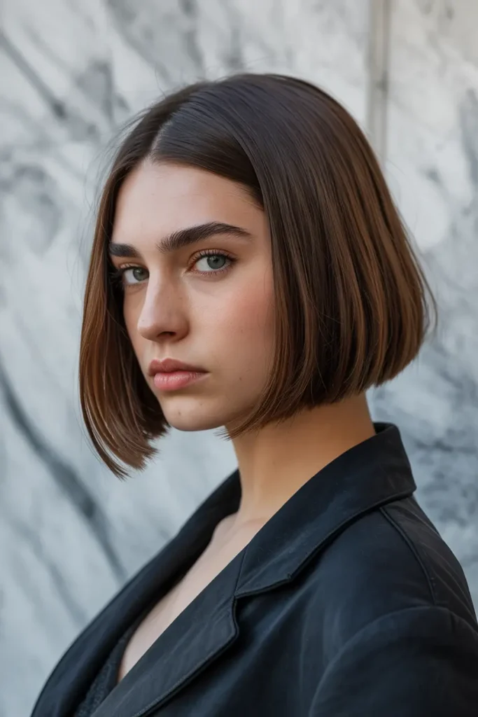 16. Middle Part Italian Bob