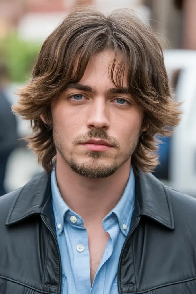 3. Curtain Bangs Shag Mullet