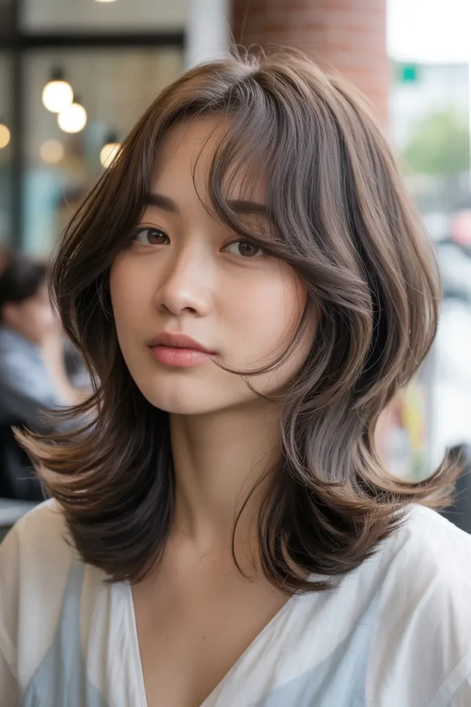 8. Korean Wispy Bangs Cut
