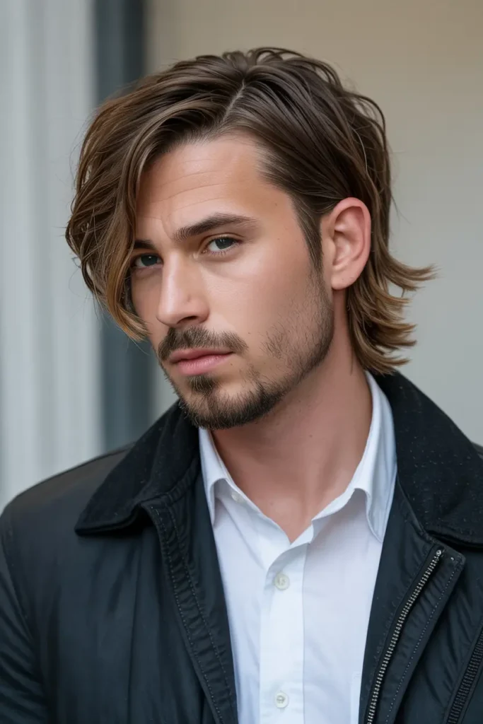 9. Side Parted Shag Mullet