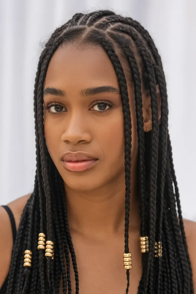 1. Fulani Braids with Beads