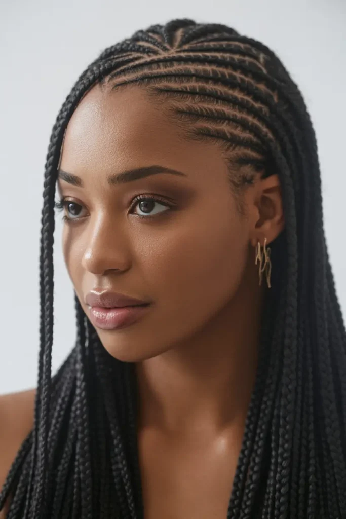 10. Zig-Zag Fulani Braids