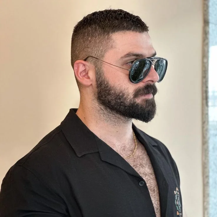 Wet-Look Buzz with Balbo Beard