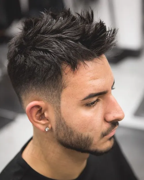 Faux Hawk Style with Short Beard