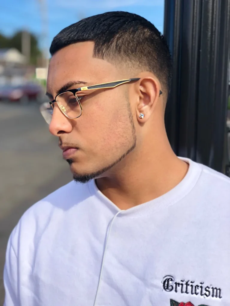 Tapered Side Sweep with Chin Strap