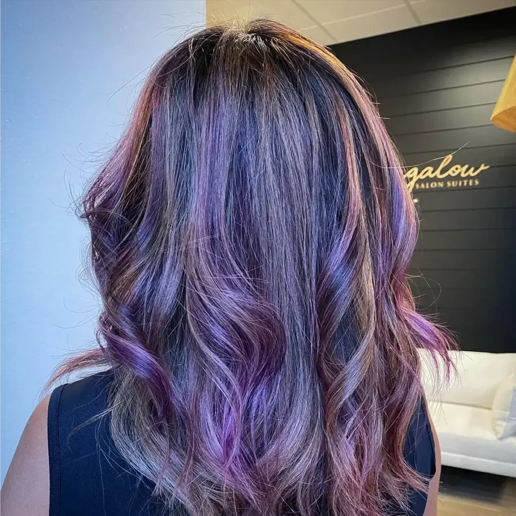 Purple Highlights Brown Hair